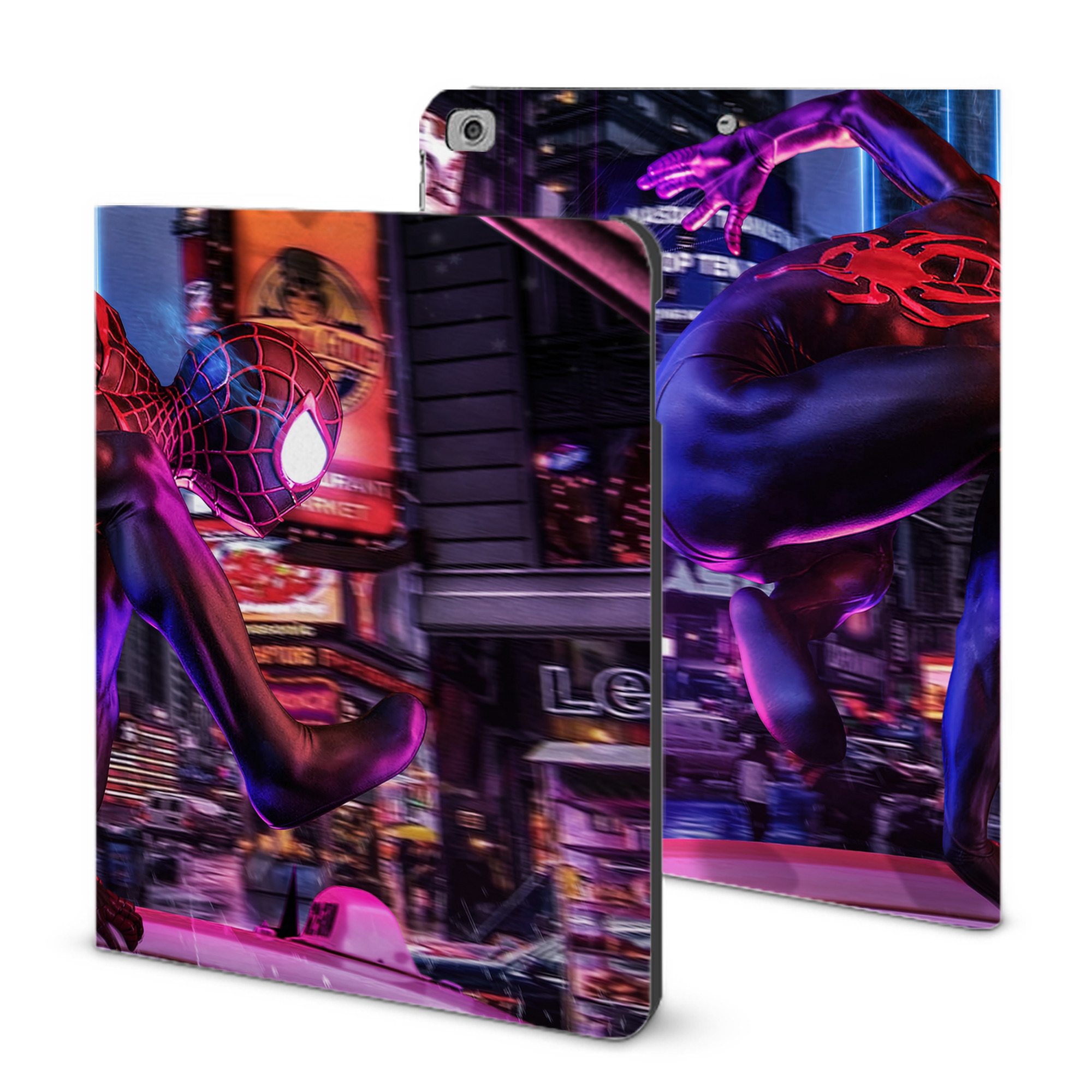 （画像用） Spider Man スパイダーマン IPad ケース ブック型 PUレザー TPU 耐衝撃 軽量 薄型 ペン収納なし 全面保護 IPad 各モデル対応